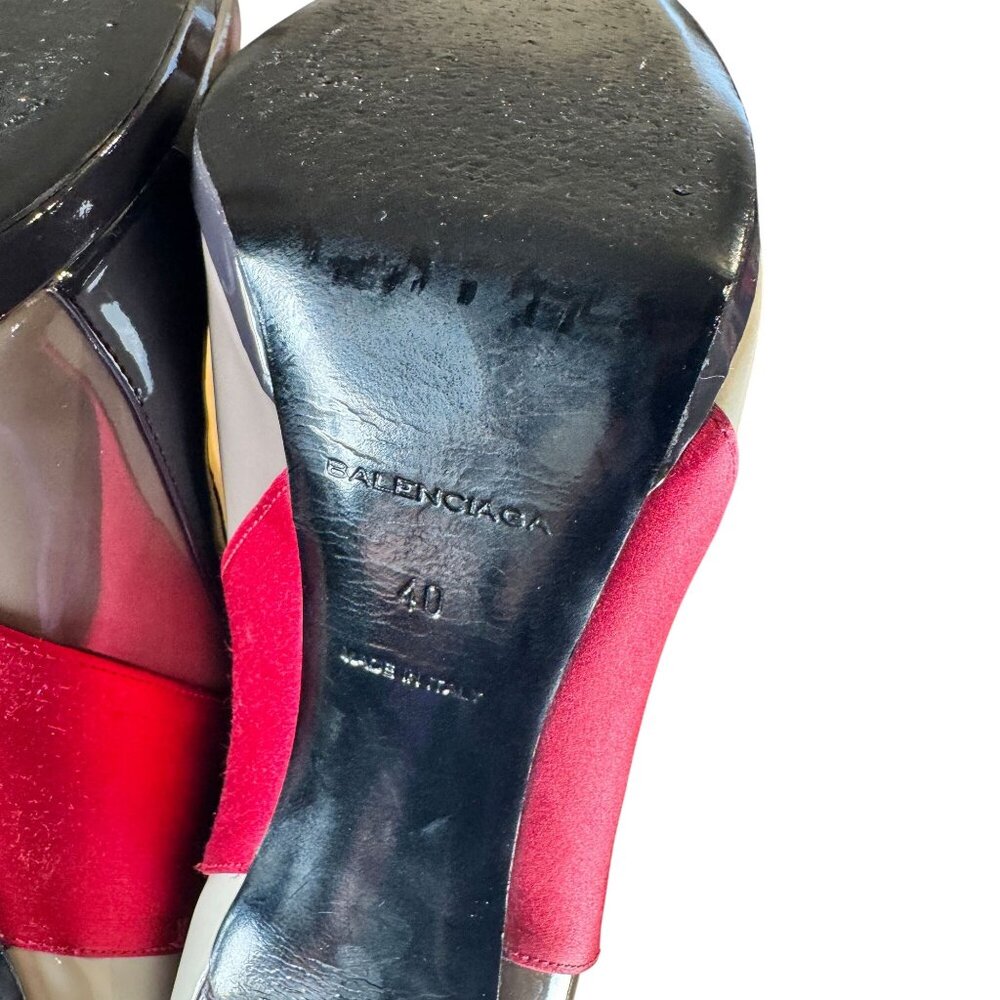 Balenciaga Patent Leather Colorblock Stiletto Ankle Boots Size EU 40 US 10 - Picture 12 of 12